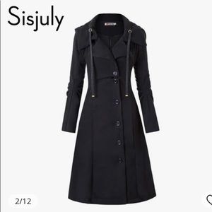 Classic women’s gothic Long black peacoat